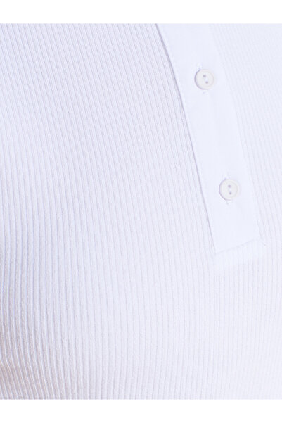 Dilvin 21098 Button Sleeveless Top-White