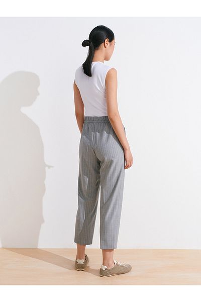 Dilvin 72142 Lace-Up Jogger Pants-Grey