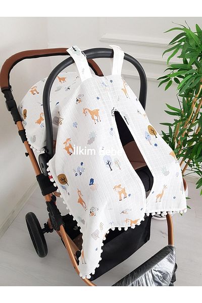 ilkimbebe Gazelle Pompom Baby Stroller Cover