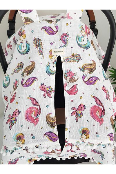 ilkimbebe Mermaid Pompom Baby Stroller Cover