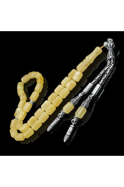 TESBİHCİBABA Ice Amber - Double Bullet Tassel Drop Amber Prayer Beads