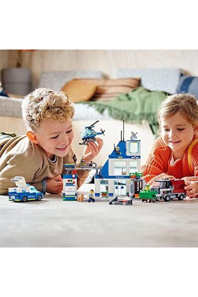 LEGO City Police Station Building Kit for Kids aged 6+, with Helicopter, Patrol Vehicle and Customiz