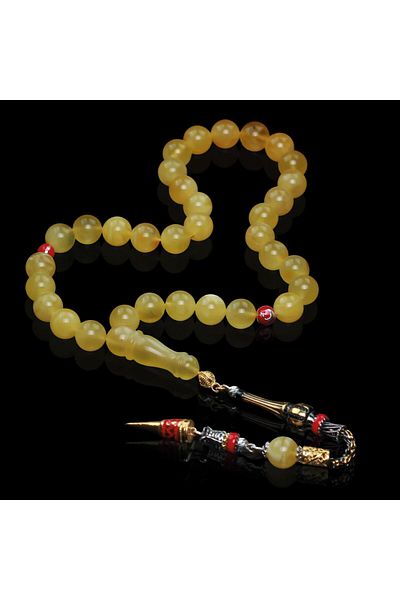 TESBİHCİBABA Premium Class Kaliningrad Handmade Tassel Amber Prayer Beads