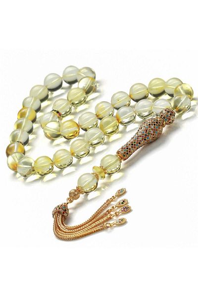 TESBİHCİBABA Special Color Special Tassel Damla Amber Prayer Beads with Imame Set