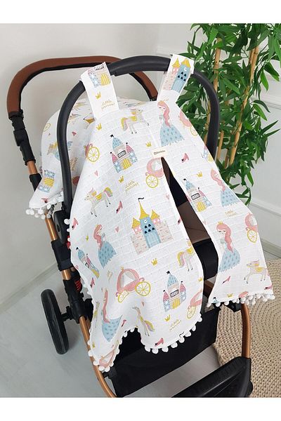 ilkimbebe Princess Pompom Baby Stroller Cover