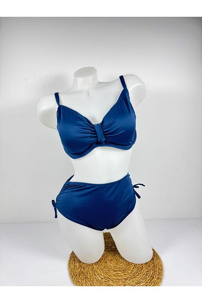 FUNELLA Navy Blue Plus Size Women's Bikini Set