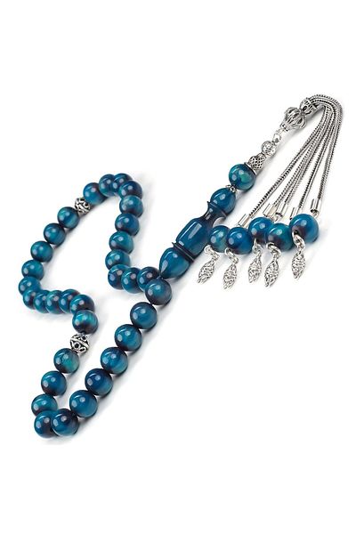 TESBİHCİBABA Blue Mix Squeeze Amber Prayer Beads