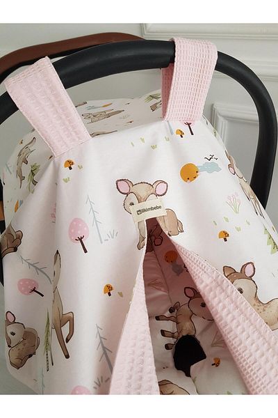 ilkimbebe Ağaçlı Ceylan Double Sided Baby Stroller Cover, Stroller Cushion