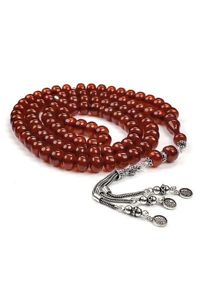 TESBİHCİBABA Two Grains 99 Crimping Amber Prayer Prayer Beads