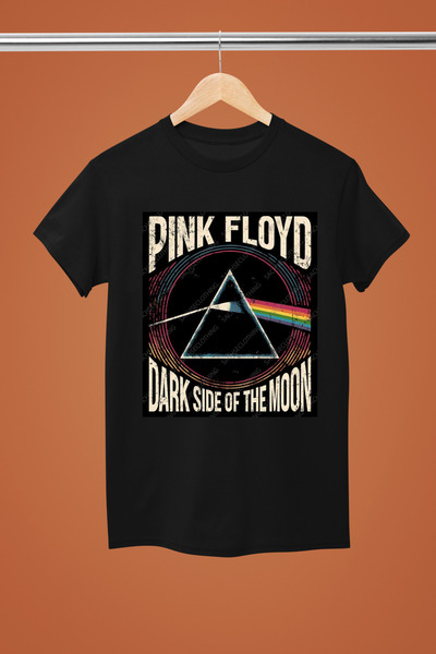 MAGORS تيشيرت روك من القطن مطبوع بأكمام قصيرة من بينك فلويد