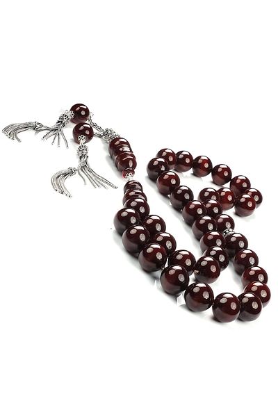 TESBİHCİBABA Sultan Model Double Tassel Tightening Amber Rosary