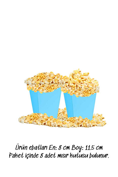 snowparty علبة فشار زرقاء علبة ذرة 8 قطع