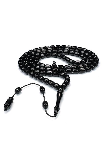 TESBİHCİBABA Two Grains Capsule Cut Erzurum Oltu Stone Prayer Beads