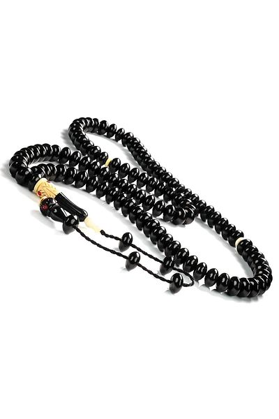 TESBİHCİBABA Lentil Cut Handcrafted Ebony Prayer Prayer Beads