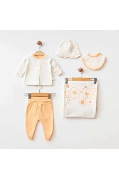 ESLENZA مجموعة من خمس قطع مطبوعة على شكل أرنب برتقالي