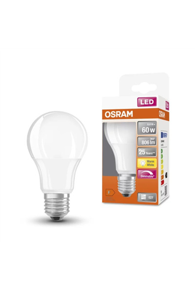 Osram Bec LED Parathom Classic E27 8.8W, Alb cald, Reglabil, 806 lm, Echivalent 60W
