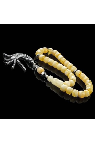 TESBİHCİBABA Finger Collection - 4 Finger Rock Drop Amber Prayer Beads