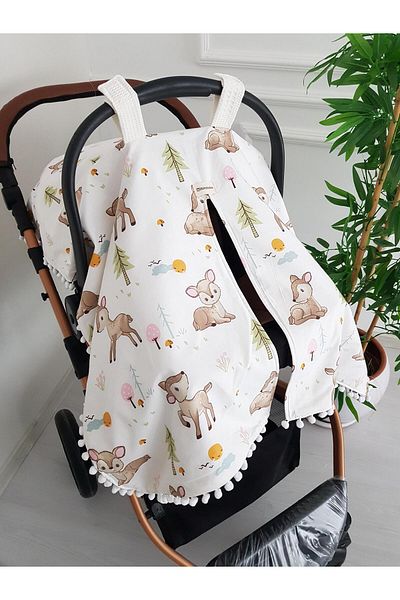 ilkimbebe Ağaçlı Ceylan Double Sided Baby Stroller Cover