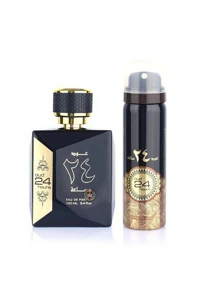 Ard Al Zaafaran Perfumes Set Oud 24 Hours, Ard Al Zaafaran, Apa de Parfum, Unisex - 100ml + Deo - 50ml