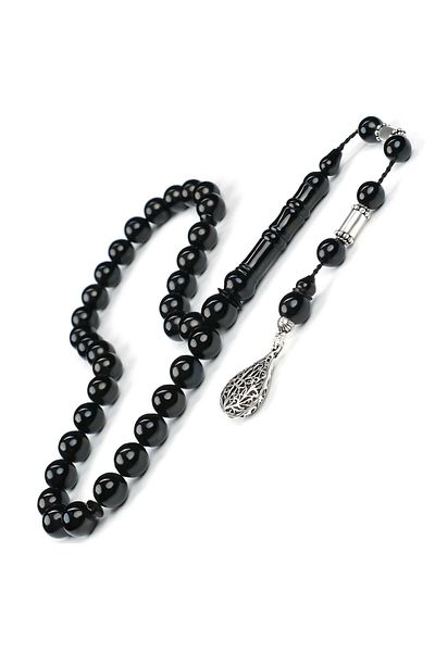 TESBİHCİBABA Master's Work Silver System Erzurum Oltu Stone Prayer Beads