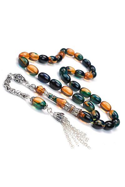 TESBİHCİBABA Nakkaş Fresh Alaca Squeeze Amber Prayer Beads