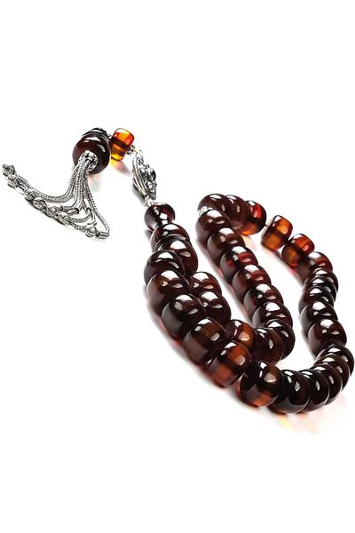 TESBİHCİBABA Alkan Master Custom Made Fire Amber Prayer Beads