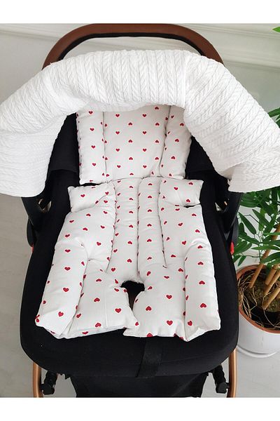 ilkimbebe Double-sided baby stroller cover and cushion with heart zipper