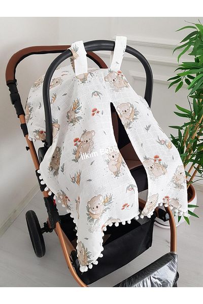 ilkimbebe Koala Pompom Baby Stroller Cover