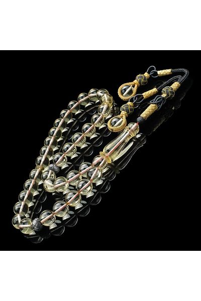 TESBİHCİBABA Special Series Kazaz Drop Amber Prayer Beads in Completely Transparent Structure