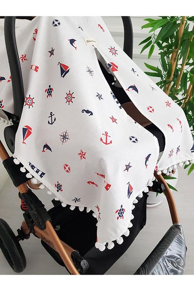 ilkimbebe Sailor Pompom Baby Stroller Cover