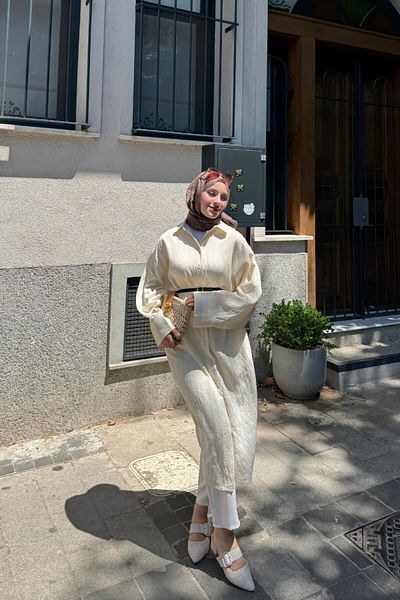 lurex moda Cămașă lungă din bumbac și in