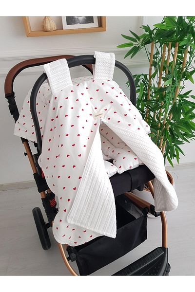 ilkimbebe Double-sided baby stroller cover and cushion with heart zipper