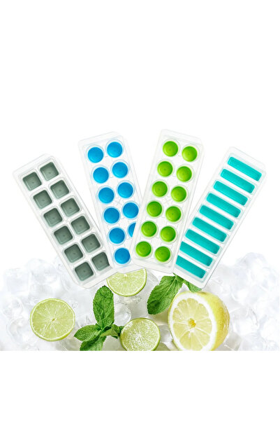 Genel Markalar 12 Gözlü Pratik Kapaklı Kalp Şeklinde Koku Yapmaz Silikon Buz ...