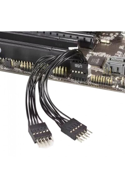 Leonpro anakart için USB 2.0 uzatma kablosu 9 pinli 1 dişi 2 erkek Y kablo