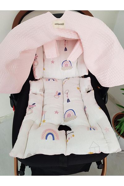 ilkimbebe Cloud Pattern Double Sided Baby Stroller Cover, Stroller Cushion