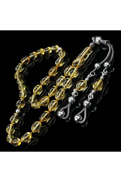 TESBİHCİBABA Fossil Drop Amber Prayer Beads with Natural Grain Structure