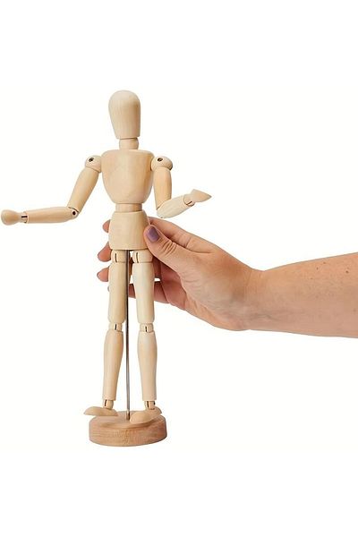 Wolawood Wooden Exclusionary Human Figure Mannequin Jointless Drawing Model Figurative Decor Gift Desktop Trinket Accessory
