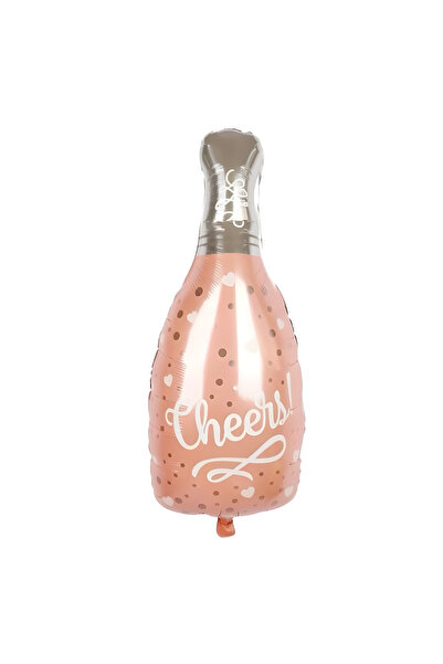 PartiCompany بالون من رقائق معدنية على شكل زجاجة شمبانيا مع كتابة تشيرز - 100...