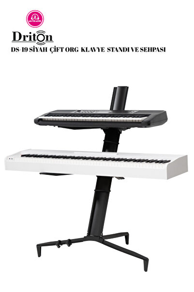 DRİTON DS-19 SİYAH Profesyonel Çift Katlı Ultimate Org Standı Sehpası