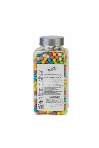 EFE PASTACILIK 8 mm Mixed Color Beads Sugar 250 g – Cake and Dessert Decoration Sugar