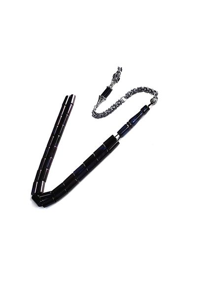 TESBİHCİBABA Wrist Length Midnight Blue Tightening Amber Prayer Beads