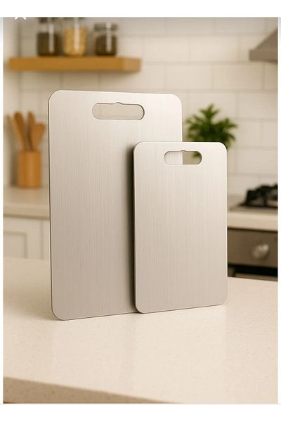 BİMOTE 2-Piece Stainless Steel Cutting Board