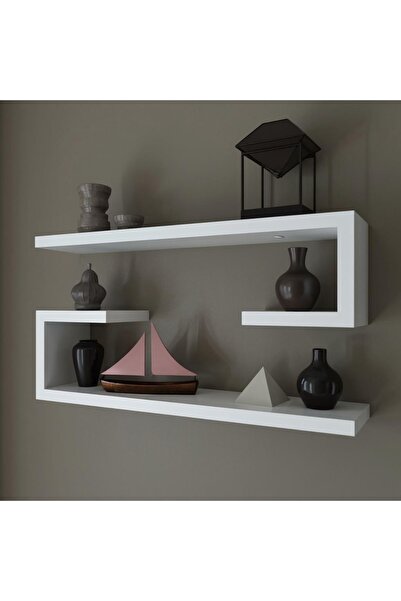 BBF Furniture 2’li Duvar Rafı Seti – Dekoratif MDF Raf Ünitesi | Çok Amaçlı R...