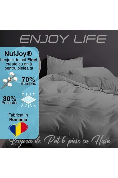 NufJoy Finet Cotton Linen 6 pieces Enjoy Life Fitted sheet for mattress 160x200 cm or 180x200 cm