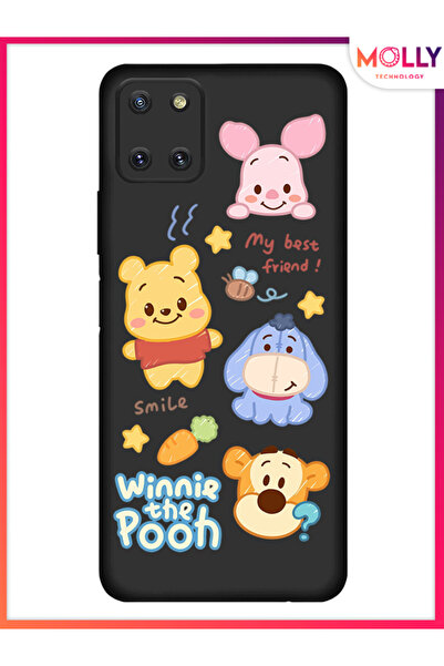 Molly Samsung Galaxy Note 10 Lite İçin Siyah Smiley Pooh Gang Desenli Silikon...