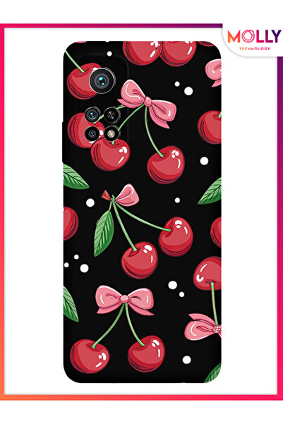 Molly Xiaomi Mi 10 T İçin Siyah Berry Ribbon Desenli Silikon Kılıf
