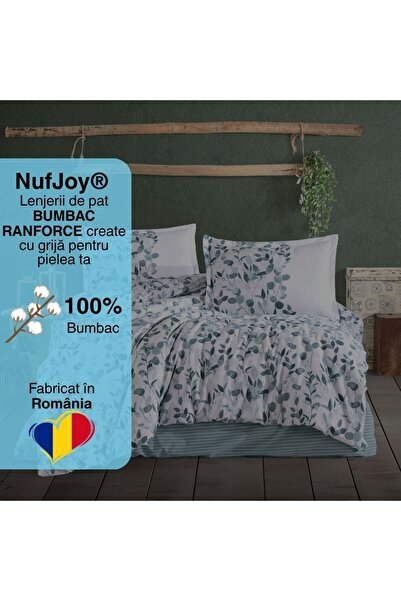 NufJoy 100% COTTON RANFORCE Bed Linen, 4 Pieces, King Size, Bed Sheet 240x260 cm, Premium Quality