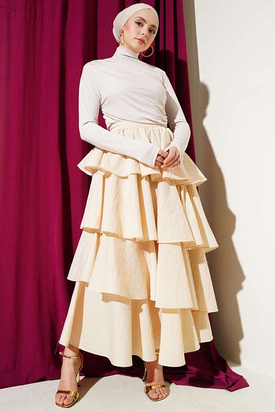 Smymoda Turtleneck Side Gathered Sandy Body