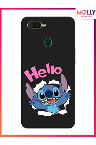 Molly Oppo AX7 İçin Siyah Stitch Surprise Desenli Silikon Kılıf