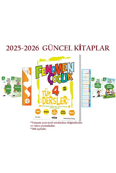 Fenomen Yayıncılık Fenomen Çocuk 4. Sınıf Tüm Dersler Yeni Nesil Soru Bankası...